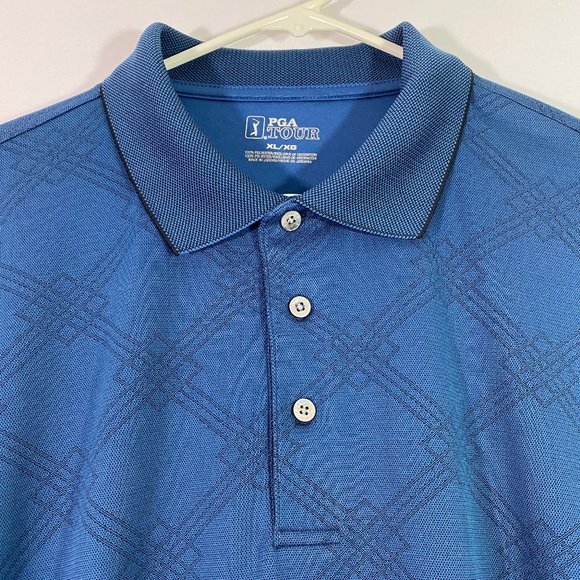 PGA Tour Golf Polo Shirt with Diamond Pattern - Picture 3 of 7
